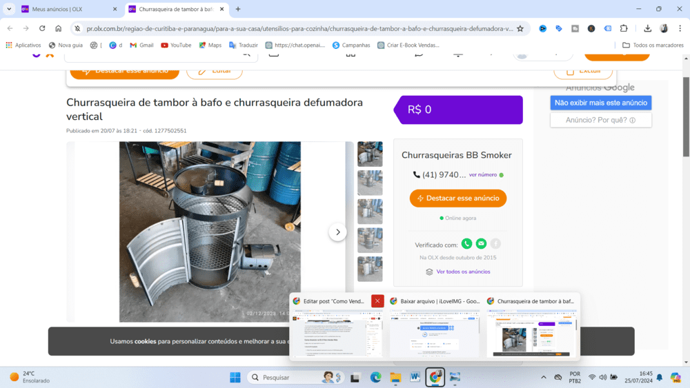 Imagem de um do nossos anúncios na OLX.